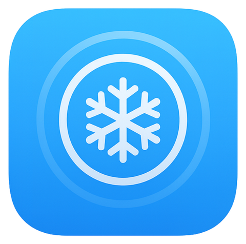 Blue snowflake app icon